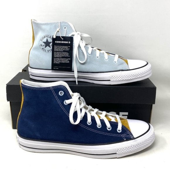 Converse Other - Converse Chuck Taylor High Yellow Blue Suede Men Sneakers Custom A03948C-BLYBL